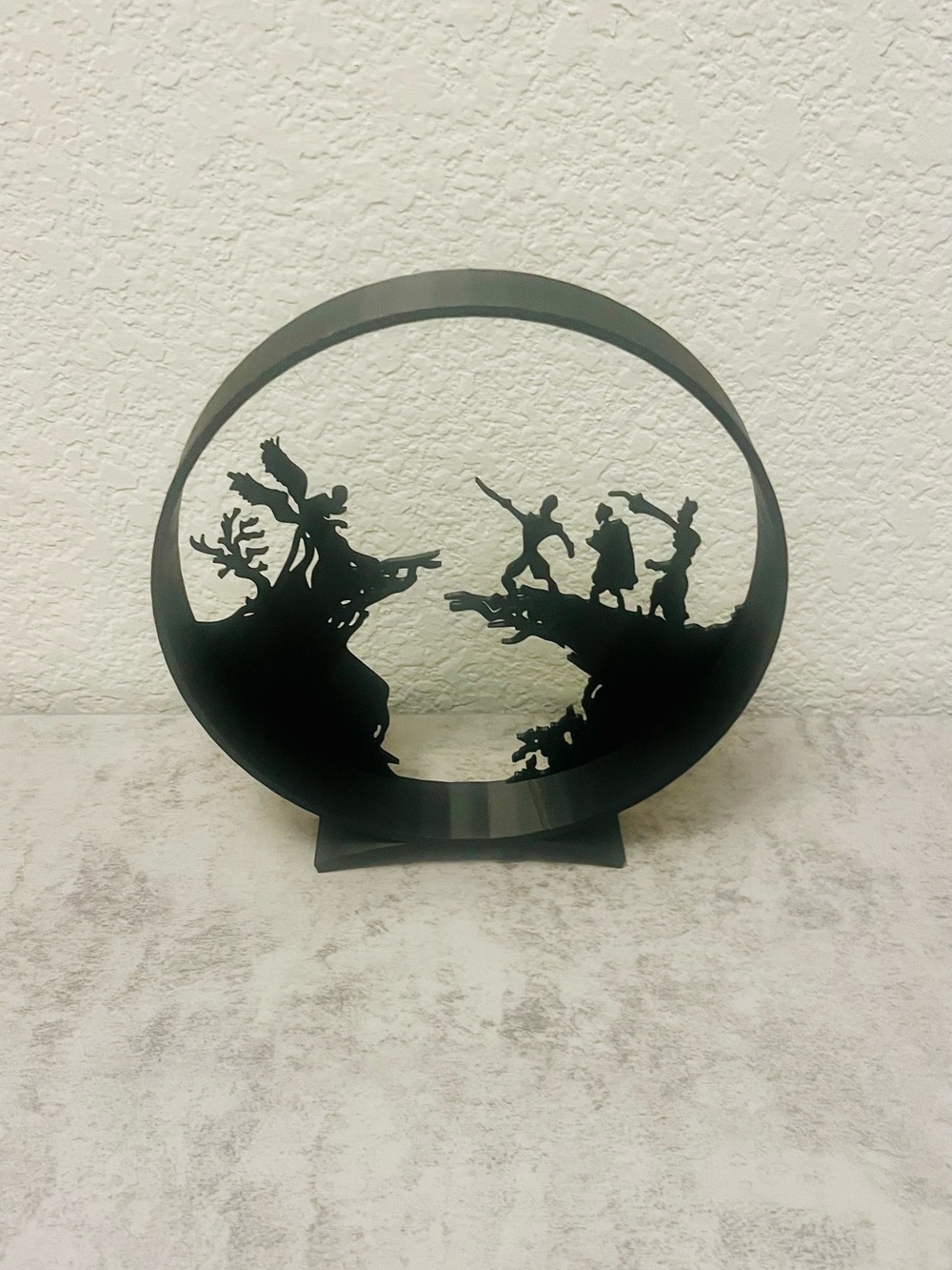 Black Circular Silhouette Sculpture - HP -Home Art Display